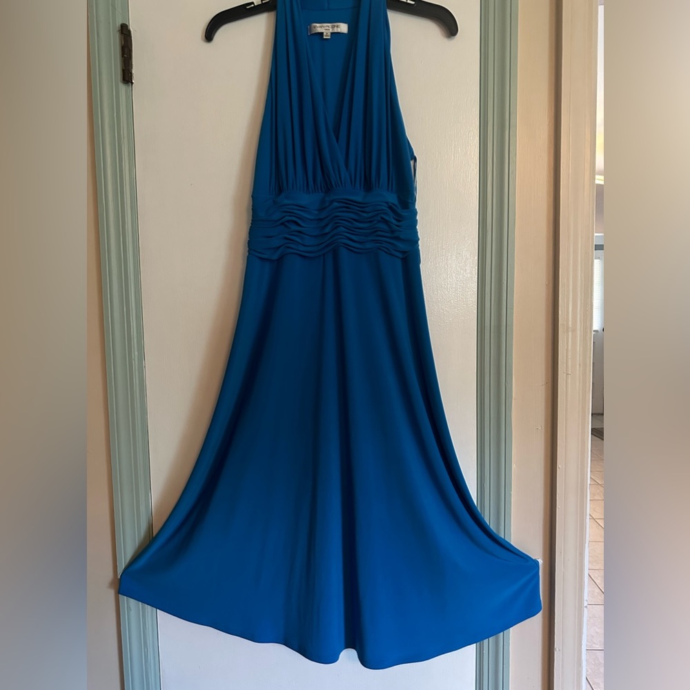 Evan Picone Blue Midi Dress Size 8